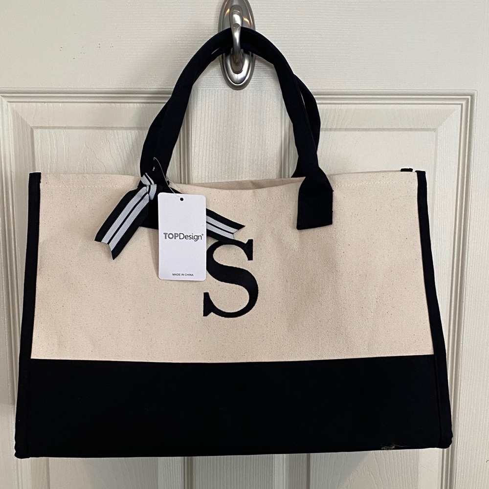 NWT TOPDesign monogrammed Tote Bag